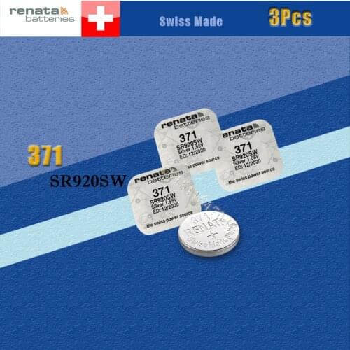 3 X renata Silver Oxide Watch Battery 371 SR920SW 920 1.55V 100% original brand renata 371 renata 920 battery