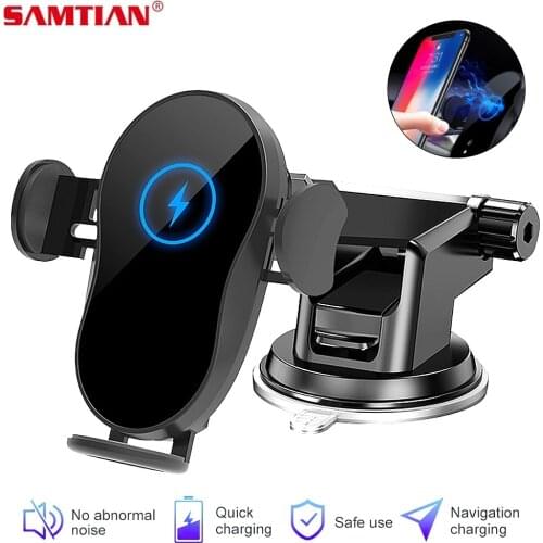 SAMTIAN 15W Wireless Fast Car Charger Induction Charger Mount Phone Holder For All Phones With Wireless Charging Function