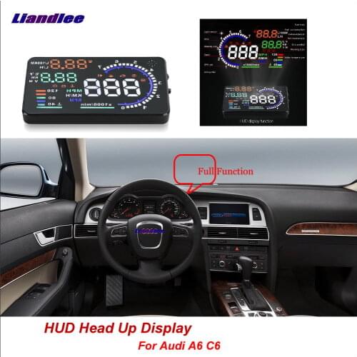 Liandlee Car HUD Head Up Display For Audi A6 C6 2011-2018 Digital Speedometer Fuel Consumption Projector Screen Detector