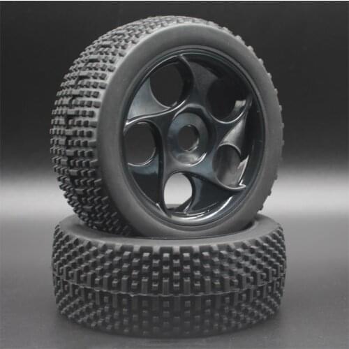 White Black Green Yellow Red RC 1:8 Off Road Car Buggy Rubber Tires & Plastic Wheel Rims HUB HEX
