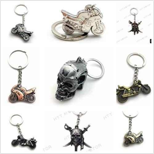 Free Shipping 1pc Creative Motorcycle Bicycle Skull Key Chain Ring Keychain Keyring Key Fob Aftermarket Motorcycle Parts
