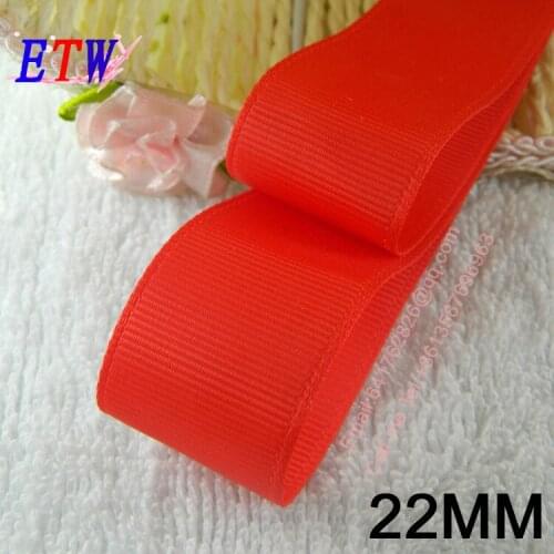 Free shipping 7/8''(22mm) Solid Grosgrain Ribbon 20 yards/lot Poppy Red Color new color DIY hairbows gift package
