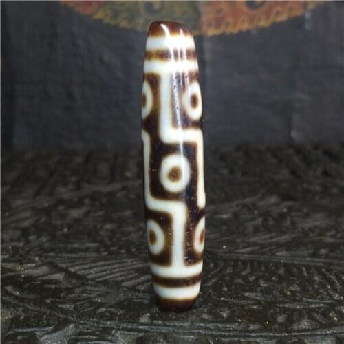 DZI Bead Old nine eyes Natural chalcedony horseshoe stripe beads Tibetan Jewelry Finding