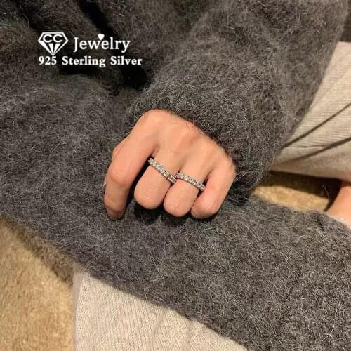 CC 925 Silver Wedding Rings For Women Cubic Zirconia Ring White Gold Bridal Engagement Fashion Jewelry Bijoux Femme CC1565