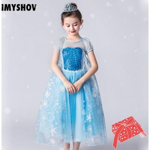 Kids Party Dresses For Girls Elsa Dress up Christmas Princess Costume Summer 2019 Toddler Baby Girl Frocks Teen Children Clothes