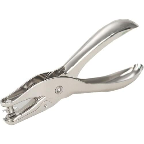 1PC School Office Metal Single Hole Puncher Hand Paper Punch Single Hole Scrapbooking Border Punches 8 Pages All Metal Materials