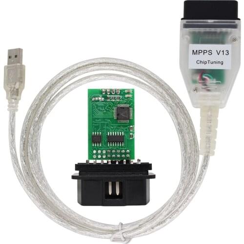 ECU Programmer MPPS V13.02 OBD2 Cable SMPS MPPS V13 ECU Chip Tuning Tool USB Diagnostic Interface ECU Flasher Remapper