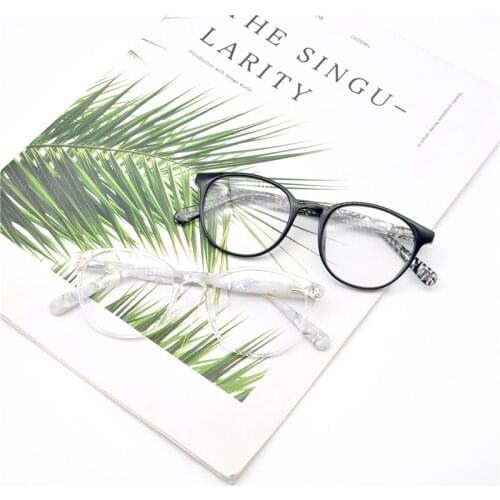 KANDREA Round Transparent Women Glasses Frames Female Acetate Eyeglasses Vintage Optical Myopia Eyeglasses Frames Ladies Eyewear