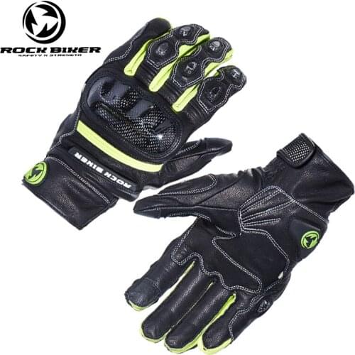 Leather Racing Gloves Motorcycle Guantes de Moto Handschoenen Luva Motoqueiro Wearable Protect Fist Joint Carbon Fiber