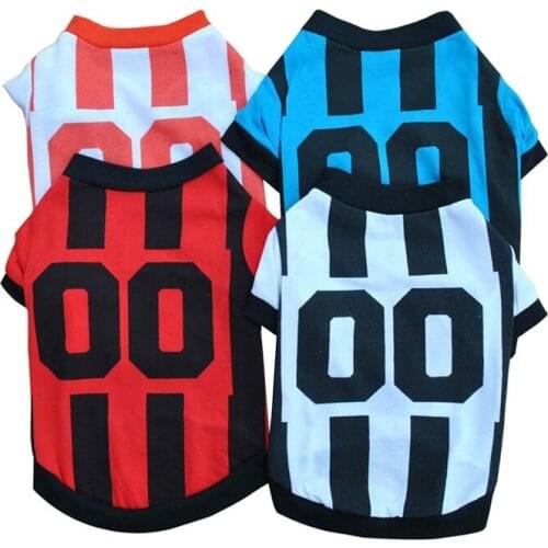 2017 Cool Black Orange Red White-Black Dog Clothes Spring/ Summer Letter & Number Zero 0 Vest Dog Shirt Dogs Pet Clothing