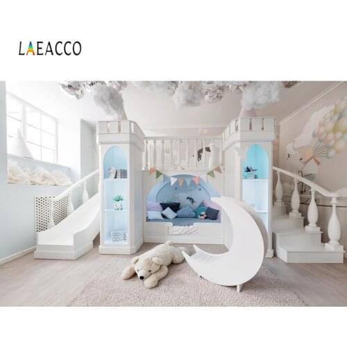 Laeacco Boudoir Baby Playroom Toys Moon Party Balloons Carpet Interior Photo Backgrounds Photography Backdrops For Photo Studio