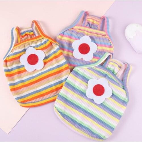 Summer Pet Vest Striped Pet Clothes Puppy Dog Accessory Durable Sleeveless Dog Shirt Cat T-shirt Pet Accessory