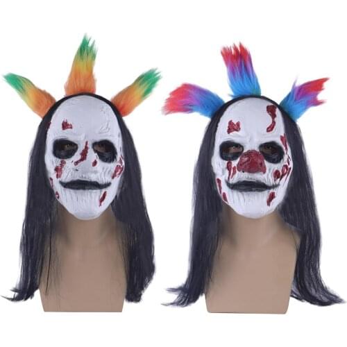 Halloween Mask Latex Horror Scary Killer Clown Masks Full Head Face Cosplay Evil Joker Halloween Masquerade Props