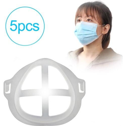 5/10pcs Reusable 3D Plastic Mask Inner Support Mouth Cover Interior Holder Breathing Washable Reusable Safety Holder