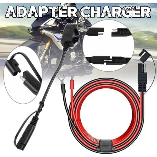 Mayitr 2pcs 12-24V Motorcycle Waterproof SAE to USB Adapter ring cable extension Charger Socket Indoor Fuse Parts