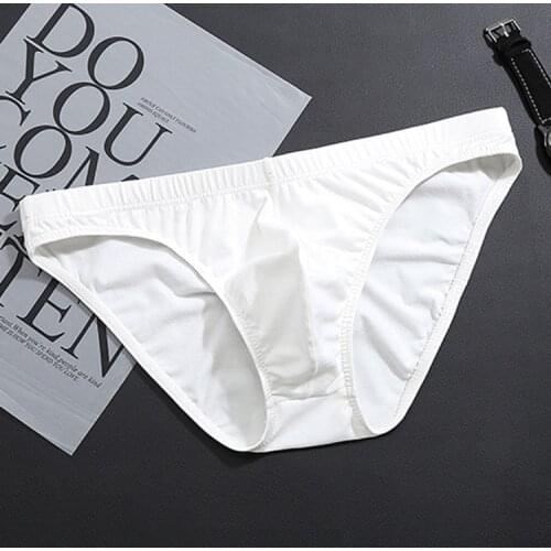 Mens Underwear Cotton Bag Hip Sexy Solid Color Large Size Mens Briefs Comfortable Breathable Quality Male Panties