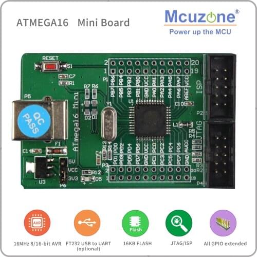 ATmega16A MINI CPU BOARD ( ATMEL AVR 16KB FLASH ) atmega16 MINI BOARD