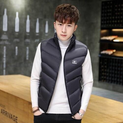 Men Vest New Fashion Men Sleeveless Jacket Autumn Winter Ultralight Vest Male Slim Vest Mens Windproof Warm Waistcoat M-4XL