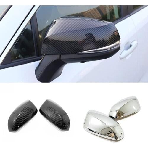 For Toyota Highlander 2020 2021 Accessories ABS Carbon fiber Car Side Door Rear View Mirror Cover Cover Trim Car Styling 2PCS