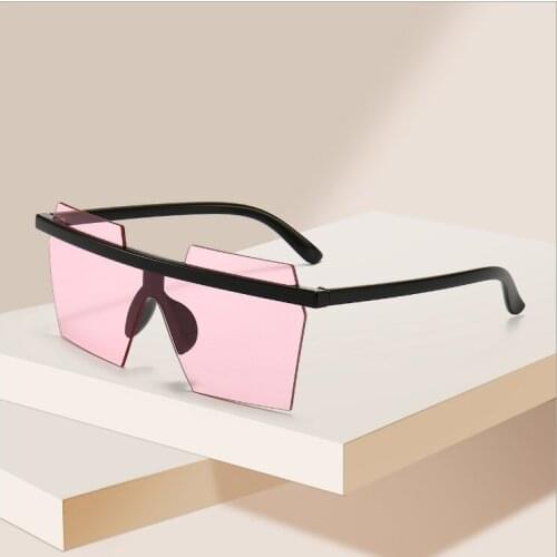 2021 European new big frame conjoined fashion Women sunglasses ladies foreign frameless trend cool personality sunglasses men
