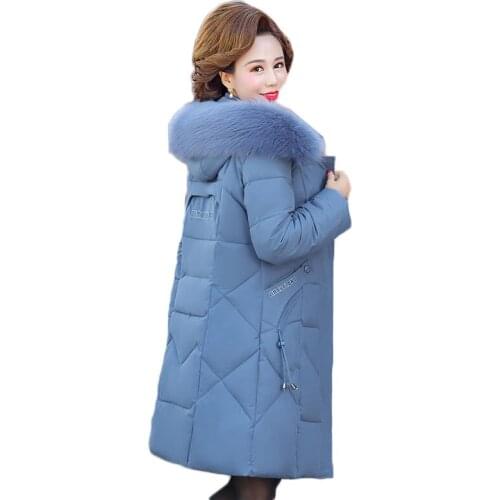 New Big Size Middle aged Female Down Parkas Cotton Padded Coat Thick Warm Parkas Long Women Winter Jacket Plus Size 5XL W2245