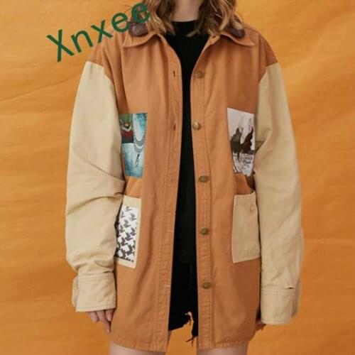 Xnxee 2019 new arrival spring fashion top brown jacket female Korean style loose summer jacket