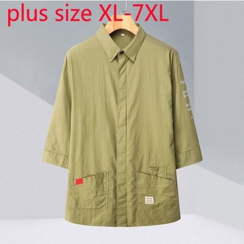 New Arrival High Quality Spring And Summer Men Fashion Casual Medium Sleeve Casual Shirts Plus Size XL 2XL 3XL 4XL 5XL 6XL 7XL