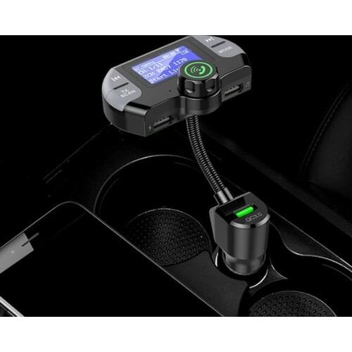 Novel-Car DAB Tuner Bluetooth 4.2 FM Transmitter Digital DAB Radio Aux Stereo Music Adapter USB Charger Support TF Card U-Disk