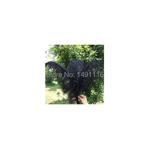 Wholesale 10 pcs/ lot high quality Black ostrich feathers 22-24inches / 55-60cm DIY jewelry decoration / wedding celebration