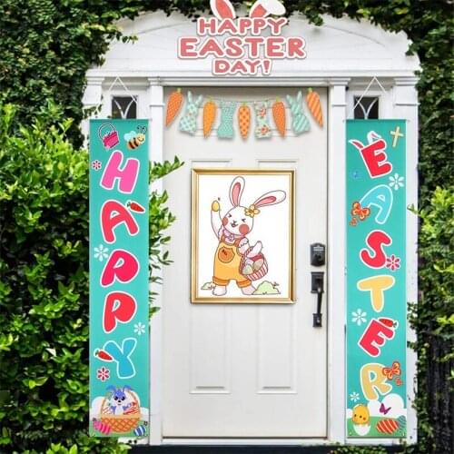 Easter Couplet Decor Door Banner Polyester Cloth Festival Holiday Decoration Supplies