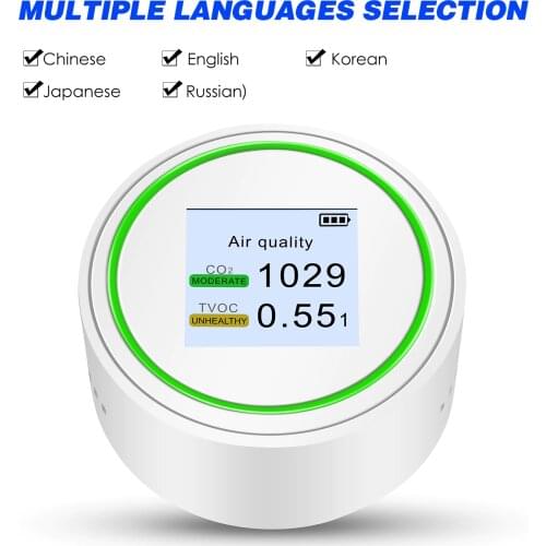 Professional Carbon Dioxide Gas Detector Multifunctional Air Quality Monitor Gas Detector TVOC Tester CO2 Meter Gas Analyzer