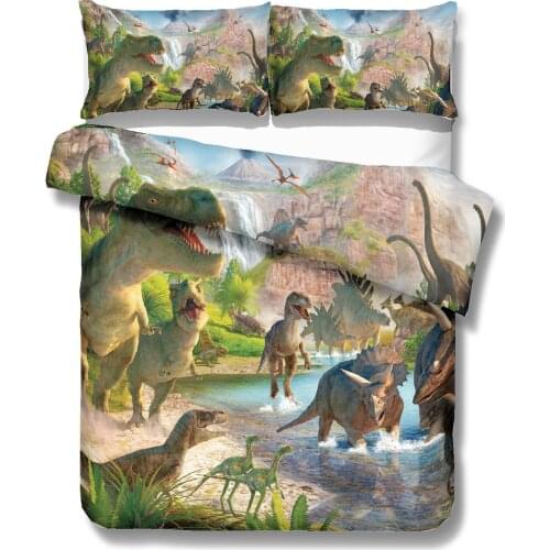 Drop Shipping 3D Bedding Set Print dinosaur Duvet cover Print Duvet cover set Bedclothes with Pillowcase bed set Hot Sale