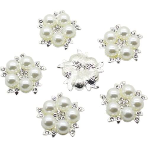 Sale Price Metal Alloy Buttons 5pcs/lot 25mm Sewing Handwork Diy Rhinestones Decoration Silver Accessories