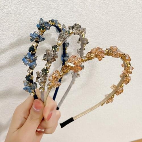 Girls Shiny Luxury Rhinestone Hair Band High Quality Diamond Pearls Hair Hoop Accessories For Women Crystal Headbands Ornaments