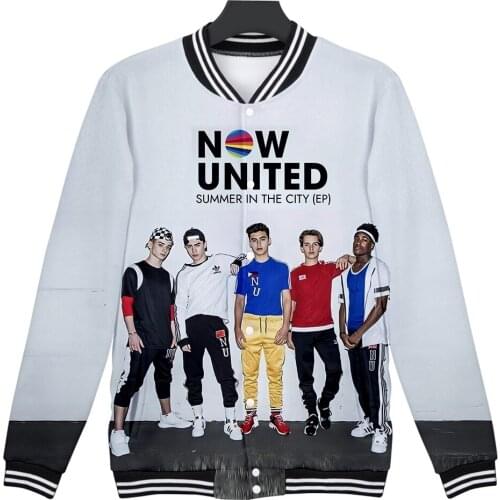 Now United 3D Baseball Jacket Coat Womens Long Sleeve Hoodie Coats USA United Casual Harajuku Streetwear Clothes men Jacket coat
