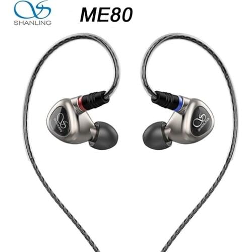 Shanling ME80 Hi-Res 10mm Dual Dynamic Driver In-Ear Earphone IEM With MMCX Detachable Cable Headphones Aluminnium Alloy Shell