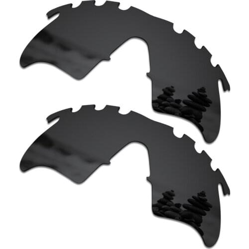 SmartVLT 2 Pieces Polarized Sunglasses Replacement Lenses for Oakley M Frame Heater Vented Stealth Black and Stealth Black