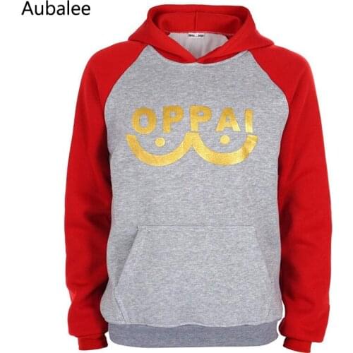 One Punch Man Hoodie Anime Hero Saitama Oppai Print Men Women Casual Winter Fleece Pullover Sweatshirts Coat