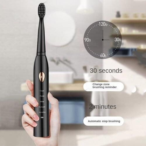 Ultrasonic Electric Toothbrush Adult Household Whitening Waterproof Timer Teeth Brush Usb Fast Rechargeable Replacement Head