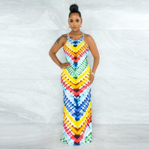 Skinny Backless Sexy Long Skirt African Casual Clothing Suspender Dress Summer Clothes African Dresses For Women Femme Robe