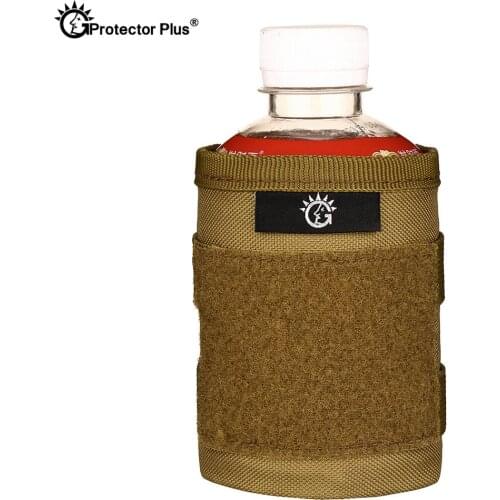 PROTECTOR PLUS Tactical Beer Bottle Cover Mini Outdoor Sport Military Style Nylon Camo Miniature Molle Personal Bottle Drink Set