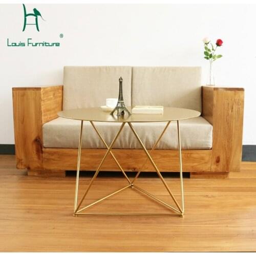 Louis Fashion Coffee Tables Nordic Iron Small Apartment European Style Living Room Sofa Round Gold Creative Edge Simple Modern