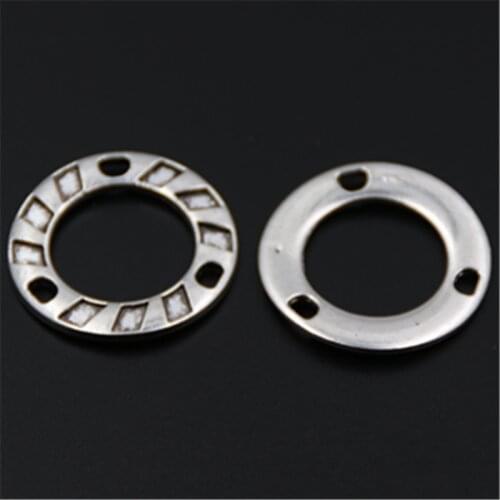 10pcs Antique silver color hollow ring three-hole alloy connector for DIY jewelry handmade findings A99