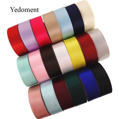 DX18121602, 1" 25mm, 1.5" 38mm 10 yards/lot solid color satin ribbons for crafts gift packaging birthday wedding decoration