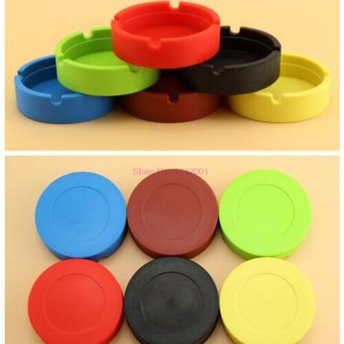 100pcs Silica Gel Circular Ashtray Psychedelic Soft Round Silicone Smoke Cup Holder Custom Made Ashtray Tray Holder