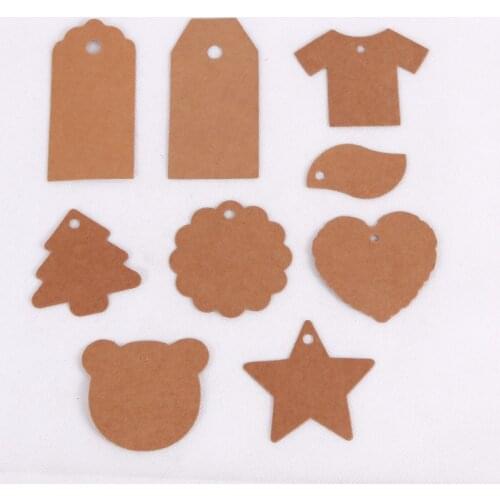 100pcs/lot Multi Size Blank Kraft Paper Price Tags Special Shape Labels for Handmade Bookmark Word Cards Clothes Price Tag Cards