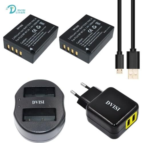 2pcs NP-W126 NPW126 Camera Battery +Charger for Fujifilm FinePix HS30EXR HS33EXR X-Pro1 X-E1 X-E2 X-M1 X-A1 X-A2 X-T1 X-T10