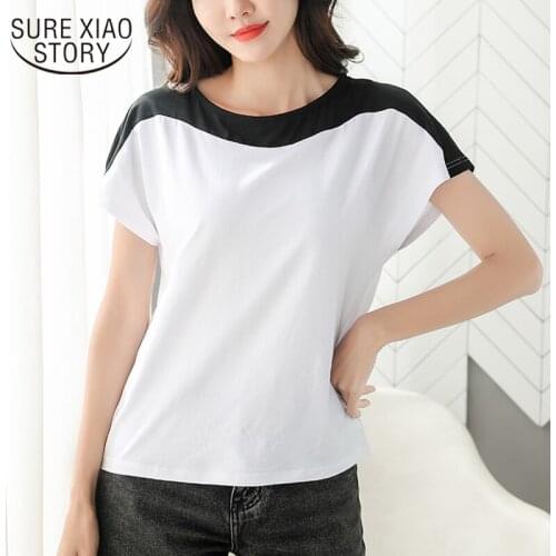 2021 New Short Sleeve Women Shirt Plus Size O-neck Ladies Blouse Fashion Loose Casual Summer Women Tops and Blouse Solid 8620