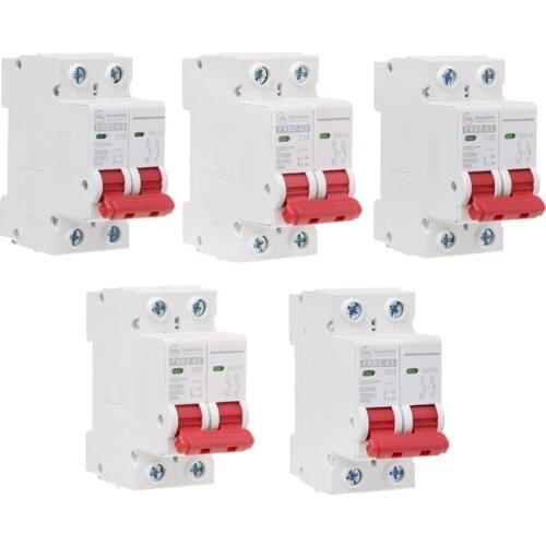 2P DC 1000V Solar Mini Circuit Breaker 10A/16A/32A/50A/63A DC Photovoltaic MCB