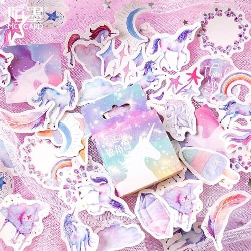 40Pcs/Pack Unicorn Stationery Stickers Doodling Travel DIY Sticker Car Motorcycle Luggage Laptop Bike Scooter Toys